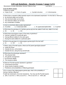Monohybrid Crosses Quiz: Genetics Practice
