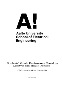 Student Grade Performance: Machine Learning Analysis of Lifestyle & Health