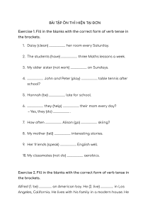 Present Simple Tense Exercises - English Grammar Worksheet