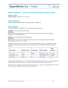 OptiStruct Random Response Analysis: Units for RANDPS & TABRND1