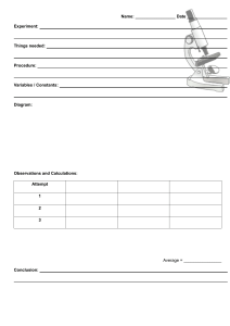 Lab Report Template for Science Experiments