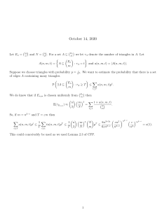 Probability of Triangles in Random Graphs: Combinatorial Analysis