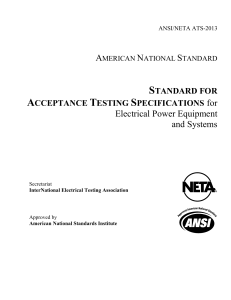 NETA ATS-2013 Standard for Acceptance Testing