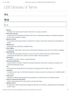 LEB Glossary of Business Law & Ethics Terms - University of Texas