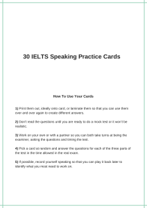 30 IELTS Speaking Practice Cards