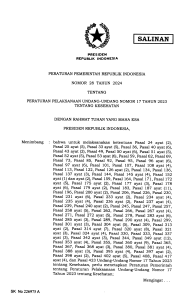 Peraturan Pemerintah Nomor 28 Tahun 2024 tentang Kesehatan