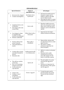 Specialized Cells: Features and Advantages