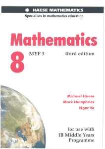 Mathematics 8 MYP 3 Textbook