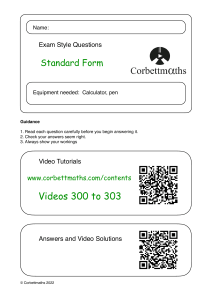 Standard Form Math Exam Questions & Practice - Corbettmaths 2022