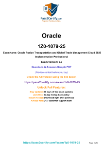 Oracle 1Z0-1079-25 Exam Sample Questions & Answers