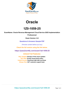 Oracle 1Z0-1059-25 Exam Sample Questions & Answers