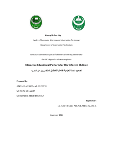 Interactive Educational Platform for War-Affected Children - Software Engineering