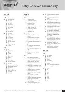 English File B2.1 Entry Checker Answer Key
