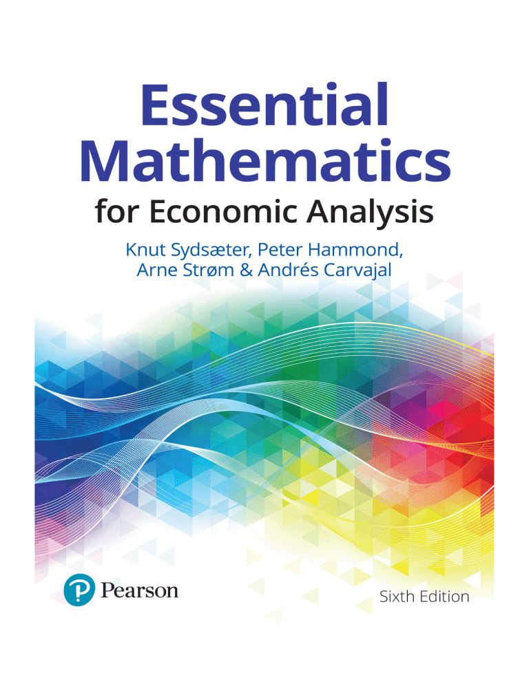 Essential Mathematics for Economic Analysis Textbook