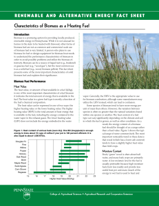 Biomass as Heating Fuel: Characteristics, Heat Value & Moisture