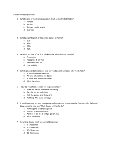 Adult CPR Test Questions