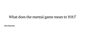 Baseball Mental Game: Optimism, Confidence, Visualization