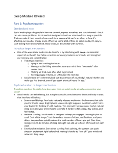 Social Media Detox for Better Sleep: A Module