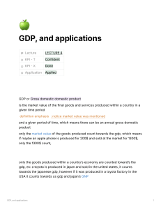 GDP and Applications: Lecture Notes