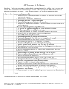 Co-Teaching Self-Assessment Checklist for Teacher Collaboration