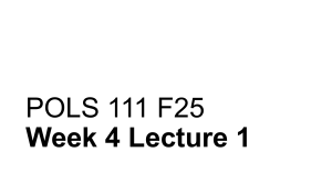 Political Ideologies: Liberalism Lecture - POLS 111