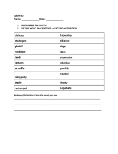Conflict & Cooperation Vocabulary Worksheet