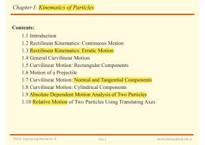 Kinematics of Particles: Engineering Mechanics II Course Notes
