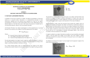 Fluid Mechanics Module 5: Buoyancy & Statical Stability for Civil Engineering