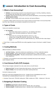 Introduction to Cost Accounting: Concepts, Methods & Analysis