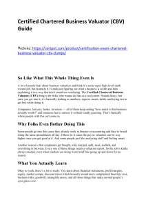 Certified Chartered Business Valuator (CBV) Preparation Guide Essential Study Resources