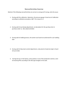 Nonconformities Exercise: Audit Scenarios & Quality Management