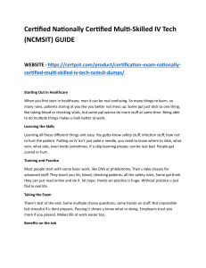 NCMSIT Certification Guide: Multi-Skilled IV Tech Career