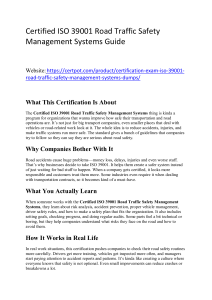 ISO 39001 Road Traffic Safety Management Guide