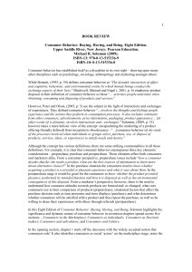 Book Review: Consumer Behavior by Michael R. Solomon (8th Edition)
