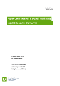 Digital Business Platforms: Omnichannel & Digital Marketing