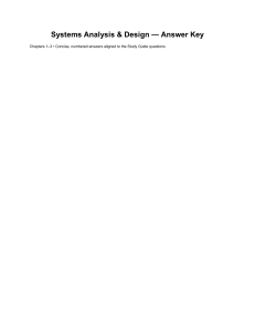 Systems Analysis & Design Answer Key - Chapters 1-3 Study Guide