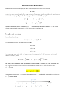 C&aacute;lculo Num&eacute;rico do Movimento: M&eacute;todos Num&eacute;ricos para Din&acirc;mica
