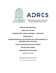 Manual Metodol&oacute;gico Interventor&iacute;a Cl&iacute;nica El Bosque - ADRES