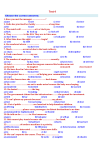 English Grammar and Translation Test
