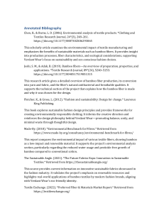 Annotated Bibliography: Sustainable Textiles, Bamboo Fibers & Eco-Fashion