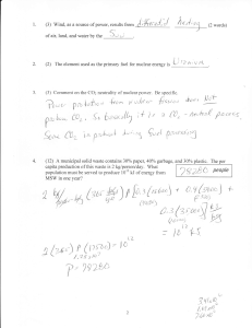 Energy & Environmental Engineering Exam: MSW, Nuclear, Wind Power