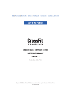 CrossFit Level 2 Certificate Course Participant Handbook | COVID-19 Policy
