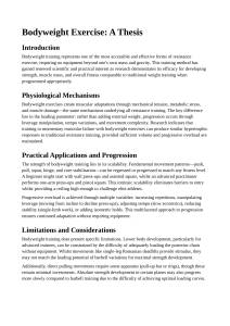 Bodyweight Exercise: A Thesis on Strength, Muscle Mass & Fitness