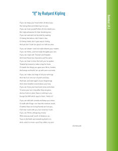 Rudyard Kipling 'If' Poem: Resilience Analysis & Writing Prompt