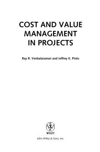 Cost and Value Management in Projects: A Comprehensive Guide
