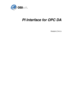 PI Interface for OPC DA Version 2.4.4.x User Manual | OSIsoft