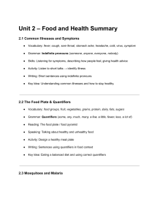 Unit 2: Food & Health Summary - ESL Vocabulary, Grammar & Skills