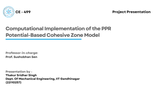 Computational Implementation of PPR Cohesive Zone Model - Project