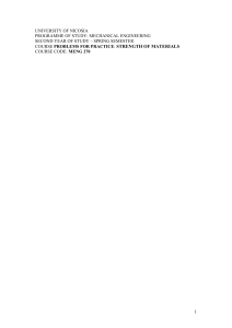 Strength of Materials Practice Problems - Mechanical Engineering (MENG 270)