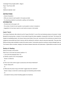 Cambridge Primary English Stage 6 Paper 1 Non-Fiction 2024 Exam